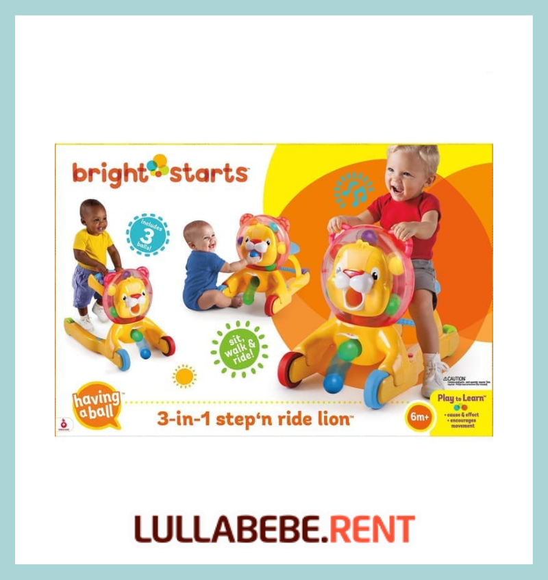 BRIGHT STARTS 3 IN 1 STEP N RIDE LION